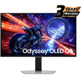 Samsung Odyssey OLED G6 (FG602) 27" Flat Monitor 2K (2560 x 1440) 500Hz, 0.03ms(GTG), Quantum Dot, HDR10+, 99% DCI Coverage, 10Bit, HDMI 2.1, Core Sync, G-Sync Compatible w/ Sleek Metal Design & Ergonomic Stand | LS27FG602SMXUE |